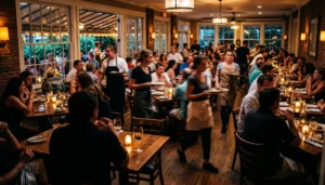 Busy fine dining restaurant interior in Cape May NJ, showing what are the best restaurants in Cape May NJ worth visiting