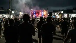 Crowd energy at a summer street concert near Cape May Ave in Cape May, NJ