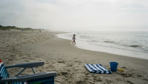 Gently sloping sand at The Cove, one of the best beaches in Cape May for families with young kids